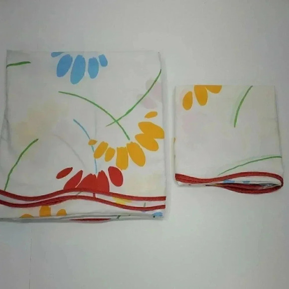 Vintage Pacific Miracle Floral Flat Sheet and Pillowcase - Picture 2 of 6